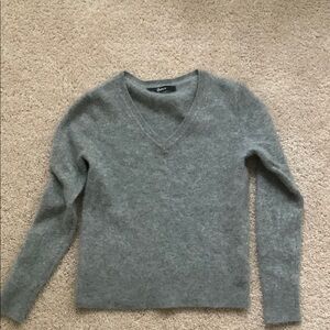 Quince Gray V-Neck Sweater
